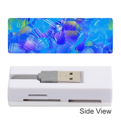 Blue Abstract Floral Paint Brush Strokes Memory Card Reader (stick) by SpinnyChairDesigns