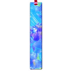 Blue Abstract Floral Paint Brush Strokes Large Book Marks by SpinnyChairDesigns