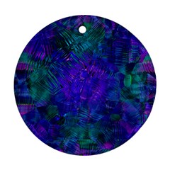 Indigo Abstract Art Ornament (round) by SpinnyChairDesigns