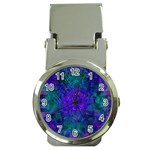 Indigo Abstract Art Money Clip Watches Front