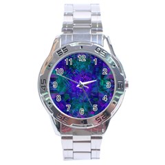 Indigo Abstract Art Stainless Steel Analogue Watch