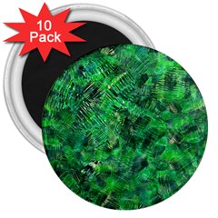 Jungle Green Abstract Art 3  Magnets (10 Pack) 