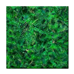 Jungle Green Abstract Art Face Towel by SpinnyChairDesigns