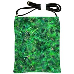 Jungle Green Abstract Art Shoulder Sling Bag by SpinnyChairDesigns