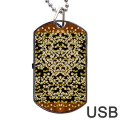 Free As A Flower And Frangipani In  Freedom Dog Tag Usb Flash (one Side) by pepitasart