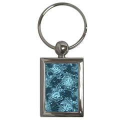 Teal Turquoise Abstract Art Key Chain (rectangle) by SpinnyChairDesigns