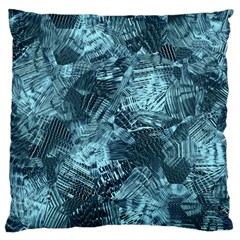 Teal Turquoise Abstract Art Large Flano Cushion Case (one Side)