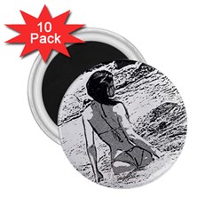 Beauty At The Beach, Bikini Girl Bathing In Bay 2 25  Magnets (10 Pack)  by Casemiro