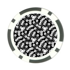 Black And White Abstract Art Poker Chip Card Guard by SpinnyChairDesigns