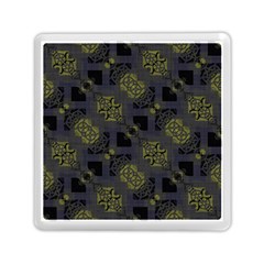 Grey Green Black Abstract Checkered Stripes Memory Card Reader (square) by SpinnyChairDesigns