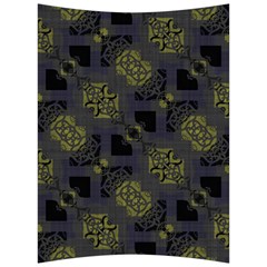 Grey Green Black Abstract Checkered Stripes Back Support Cushion by SpinnyChairDesigns