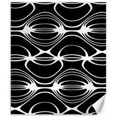 Black And White Clam Shell Pattern Canvas 20  X 24  by SpinnyChairDesigns