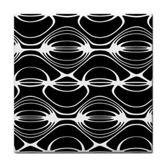 Black And White Clam Shell Pattern Face Towel