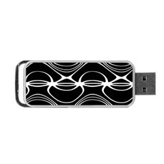 Black And White Clam Shell Pattern Portable Usb Flash (one Side) by SpinnyChairDesigns