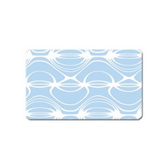 Blue And White Clam Shell Stripes Magnet (name Card)