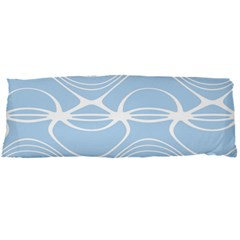 Blue And White Clam Shell Stripes Body Pillow Case Dakimakura (two Sides) by SpinnyChairDesigns