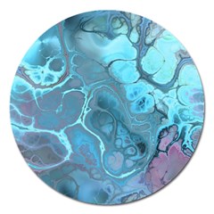 Blue Marble Abstract Art Magnet 5  (round)
