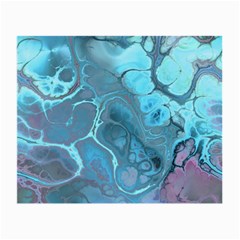 Blue Marble Abstract Art Small Glasses Cloth (2 Sides) by SpinnyChairDesigns