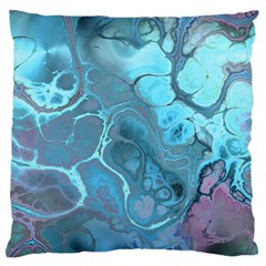 Blue Marble Abstract Art Standard Flano Cushion Case (one Side) by SpinnyChairDesigns