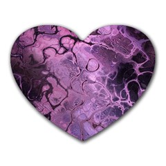 Amethyst Violet Abstract Marble Art Heart Mousepads by SpinnyChairDesigns