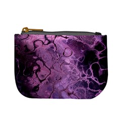 Amethyst Violet Abstract Marble Art Mini Coin Purse by SpinnyChairDesigns