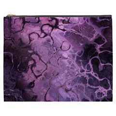 Amethyst Violet Abstract Marble Art Cosmetic Bag (xxxl) by SpinnyChairDesigns