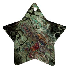 Black Green Grey Abstract Art Marble Texture Star Ornament (two Sides)