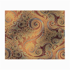 Terra Cotta Persian Orange Spirals Swirls Pattern Small Glasses Cloth by SpinnyChairDesigns