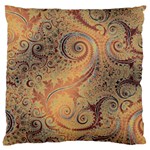 Terra Cotta Persian Orange Spirals Swirls Pattern Large Cushion Case (Two Sides) Front