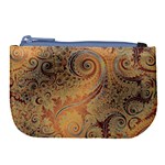 Terra Cotta Persian Orange Spirals Swirls Pattern Large Coin Purse Front