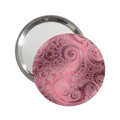Orchid Pink And Blush Swirls Spirals 2 25  Handbag Mirrors by SpinnyChairDesigns