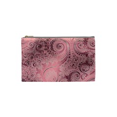 Orchid Pink And Blush Swirls Spirals Cosmetic Bag (small) by SpinnyChairDesigns