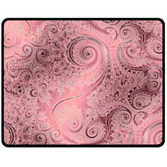 Orchid Pink And Blush Swirls Spirals Fleece Blanket (medium)  by SpinnyChairDesigns