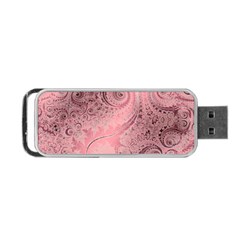 Orchid Pink And Blush Swirls Spirals Portable Usb Flash (two Sides) by SpinnyChairDesigns