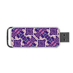 Amethyst And Pink Checkered Stripes Portable Usb Flash (two Sides) by SpinnyChairDesigns