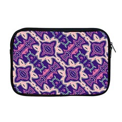 Amethyst And Pink Checkered Stripes Apple Macbook Pro 17  Zipper Case by SpinnyChairDesigns
