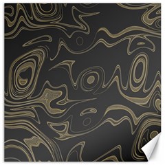 Taupe Umber Abstract Art Swirls Canvas 16  X 16  by SpinnyChairDesigns