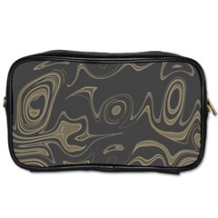 Taupe Umber Abstract Art Swirls Toiletries Bag (two Sides)