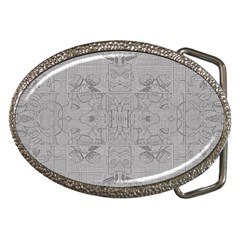 Silver Grey Decorative Floral Pattern Belt Buckles by SpinnyChairDesigns