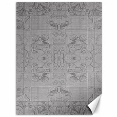 Silver Grey Decorative Floral Pattern Canvas 36  X 48  by SpinnyChairDesigns