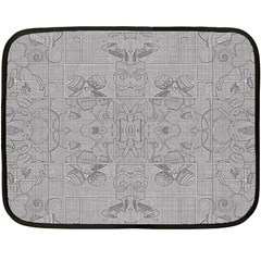 Silver Grey Decorative Floral Pattern Double Sided Fleece Blanket (mini)  by SpinnyChairDesigns