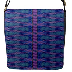 Purple Blue Ikat Stripes Flap Closure Messenger Bag (s) by SpinnyChairDesigns