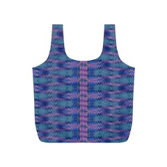 Purple Blue Ikat Stripes Full Print Recycle Bag (s) by SpinnyChairDesigns