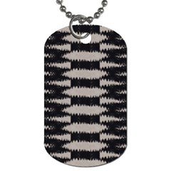 Black And White Zebra Ikat Stripes Dog Tag (two Sides) by SpinnyChairDesigns