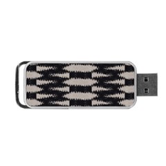 Black And White Zebra Ikat Stripes Portable Usb Flash (one Side) by SpinnyChairDesigns