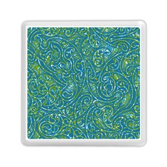 Abstract Blue Green Jungle Paisley Memory Card Reader (square) by SpinnyChairDesigns