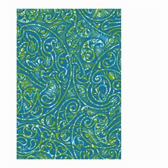 Abstract Blue Green Jungle Paisley Small Garden Flag (two Sides) by SpinnyChairDesigns