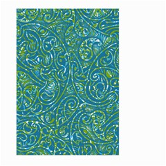Abstract Blue Green Jungle Paisley Large Garden Flag (two Sides) by SpinnyChairDesigns