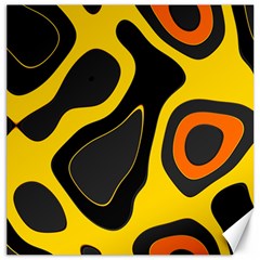 Yellow Black Orange Abstract Art Pattern Canvas 20  X 20  by SpinnyChairDesigns