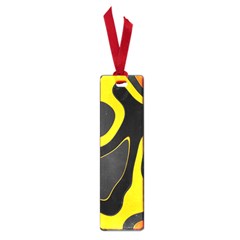 Yellow Black Orange Abstract Art Pattern Small Book Marks by SpinnyChairDesigns